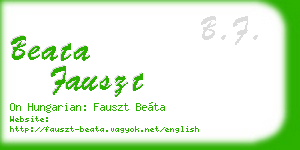 beata fauszt business card